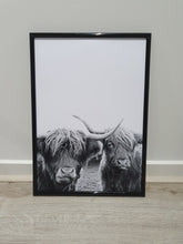 Load image into Gallery viewer, Highland Cow Set of 3 wall art prints