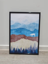 Load image into Gallery viewer, Mountains and Raindeers Set of 2 wall art prints