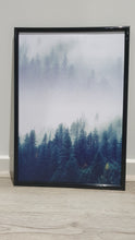 Load image into Gallery viewer, Scandinavian Foggy Forest with birds Set of 3 wall art prints