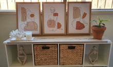Load image into Gallery viewer, Boho style line art- Set of 3 wall art prints