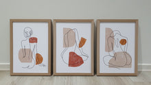 Load image into Gallery viewer, Boho style line art- Set of 3 wall art prints