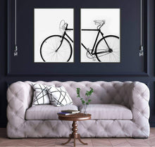 Load image into Gallery viewer, Bicycle Set of 2 wall art prints
