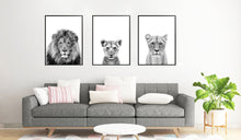 Load image into Gallery viewer, Lion family-Set of 4 Wall art prints.