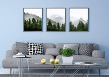 Load image into Gallery viewer, Misty Forest Set of 3 wall art prints