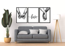 Load image into Gallery viewer, Holding Hands-Love- Set of 3 wall art prints