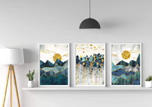 Load image into Gallery viewer, Mountains and Sunshine Set of 3 wall art prints