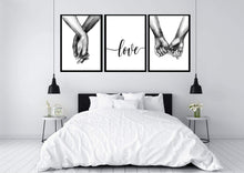 Load image into Gallery viewer, Holding Hands-Love- Set of 3 wall art prints