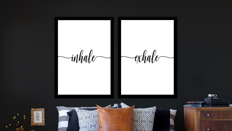 Inhale Exhale Set of 2 wall art prints