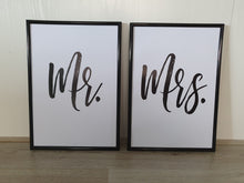 Load image into Gallery viewer, Mr &amp; Mrs Set of 2 wall art prints
