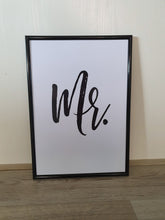 Load image into Gallery viewer, Mr &amp; Mrs Set of 2 wall art prints
