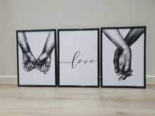 Load image into Gallery viewer, Holding Hands-Love- Set of 3 wall art prints
