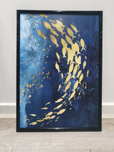 Load image into Gallery viewer, Golden Swimming Fish Set of 2 wall art prints
