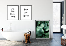 Load image into Gallery viewer, Bathroom- Relax Soak Unwind, Wash your worries away Set of 3 wall art prints
