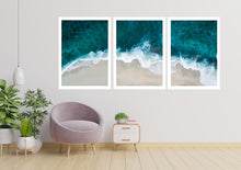 Load image into Gallery viewer, Ocean Waves, Beach waves Set of 3 wall art prints
