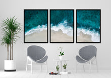 Load image into Gallery viewer, Ocean Waves, Beach waves Set of 3 wall art prints
