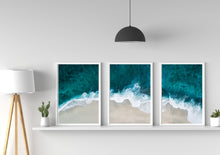 Load image into Gallery viewer, Ocean Waves, Beach waves Set of 3 wall art prints
