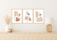 Load image into Gallery viewer, Boho style line art- Set of 3 wall art prints
