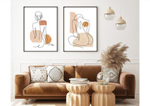 Load image into Gallery viewer, Boho style line art- Set of 3 wall art prints
