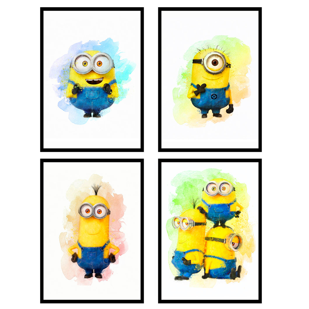 Kids wall art- Minions-Set of 4.