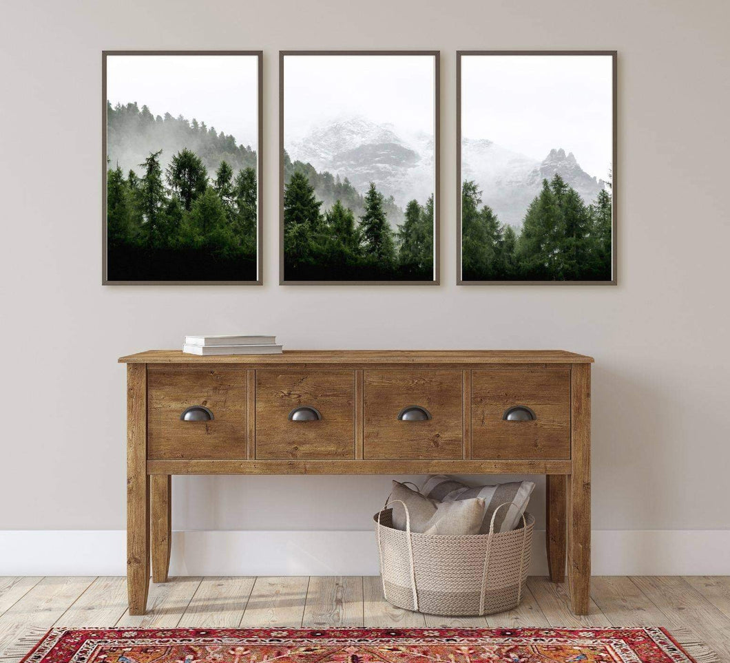 Misty Forest Set of 3 wall art prints