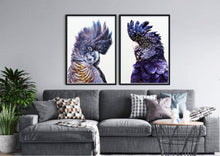 Load image into Gallery viewer, Black Cockatoo Set of 2 wall art prints
