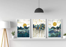 Load image into Gallery viewer, Mountains and Sunshine Set of 3 wall art prints
